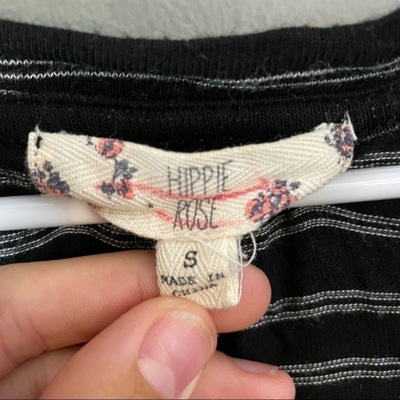 Hippie Rose Black and White Stripe Long Sleeve Small - Picture 4 of 5